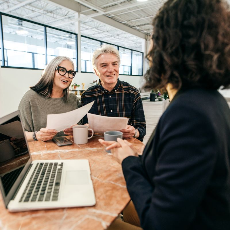 People reviewing documents as part of an estate plan